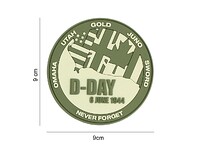 101 Inc. - Naszywka 3D PVC D-Day Never forget green - Zielony