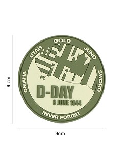 101 Inc. - Naszywka 3D PVC D-Day Never forget green - Zielony