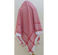 Arafatka gruba bawełniana - biało-czerwona