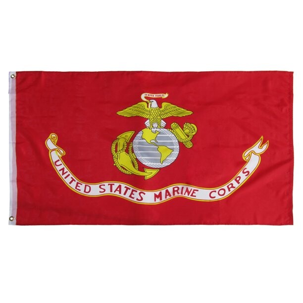 Flaga Emblemat USMC - 2 - (90x150) - Czerwony