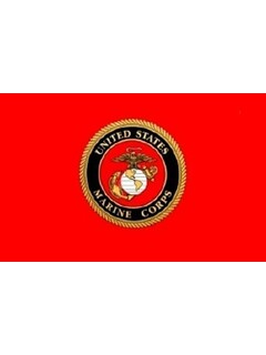 Flaga Emblemat USMC - 4(Duży) - (90x150) - Czerwony