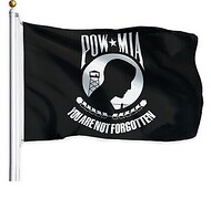 Flaga POW-MIA (150x90) - Czarna