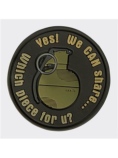 HELIKON - Emblemat Granat "WE CAN SHARE" - PVC - Brązowy