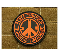 JTG - Naszywka 3D - Peace Through Superior Firepower - pomarańczowy