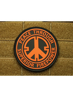 JTG - Naszywka 3D - Peace Through Superior Firepower - pomarańczowy