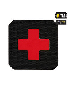 M-Tac - Naszywka Medic Cross - czarny/czerwony