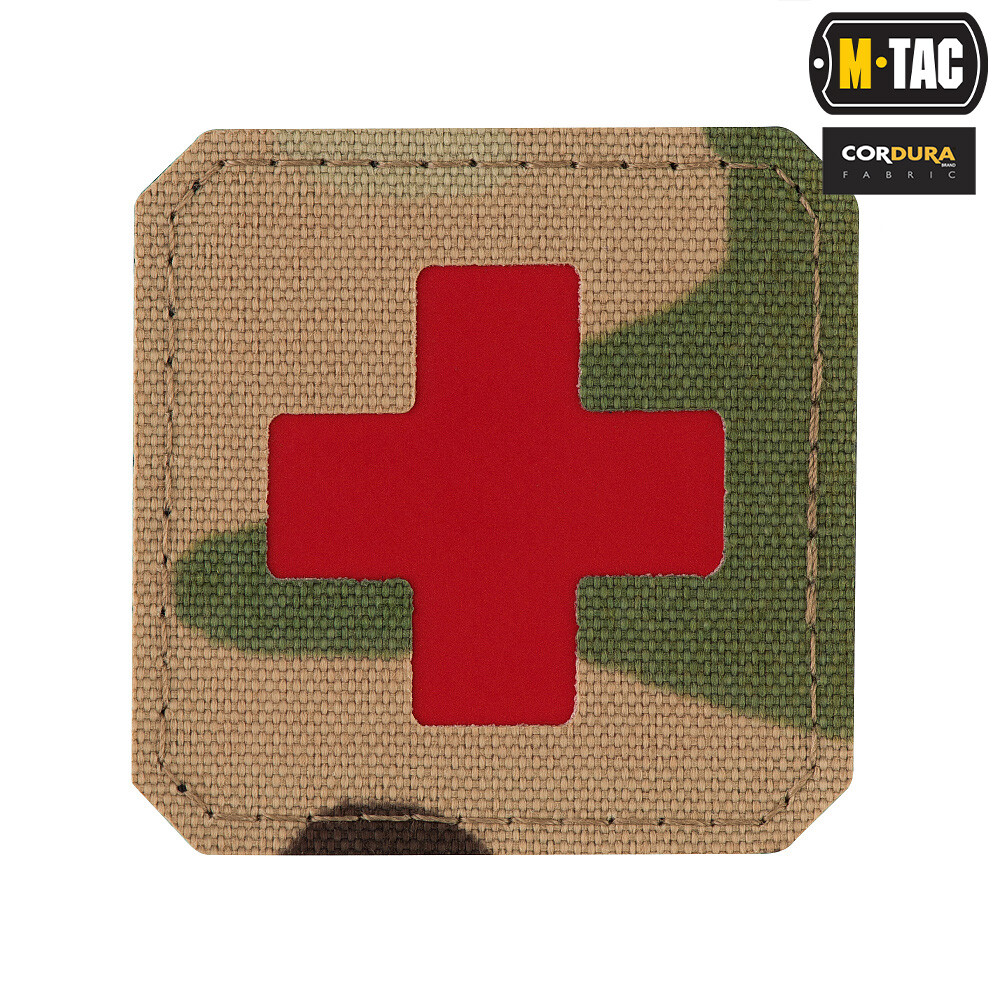 M-Tac - Naszywka Medic Cross - multicam/czerwony