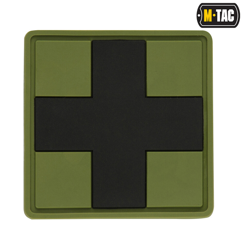 M-Tac - Naszywka Medic Cross PVC - black/olive