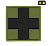 M-Tac - Naszywka Medic Cross PVC - black/olive