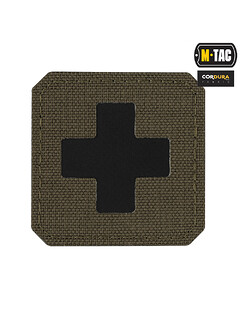 M-Tac - Naszywka Medic Cross - ranger green/czarny