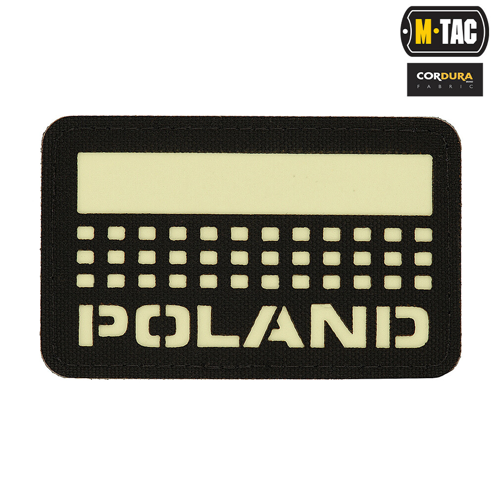 M-Tac - Naszywka Poland 50x80 - czarny/świecący