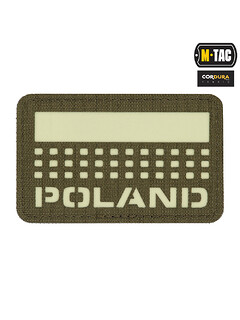 M-Tac - Naszywka Poland 50x80 - ranger green/świecący