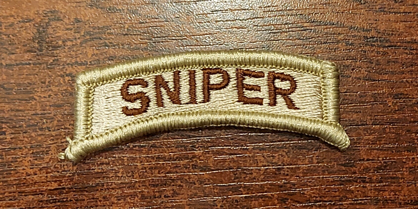 Naszywka - Napis Sniper - Beżowy - Bez rzepu