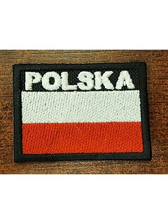 Naszywka - Polska (Flaga,Napis) - Kolor - Bez Rzepu