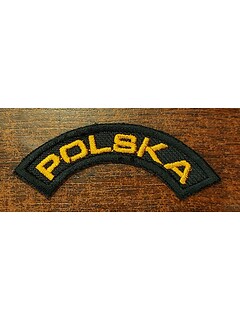 Naszywka - Polska (Napis) - Czarna - Bez Rzepu