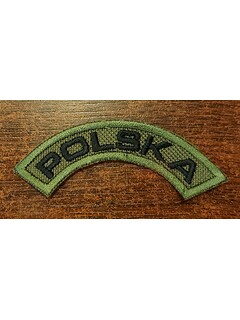Naszywka - Polska (Napis) - Zielona - Bez Rzepu
