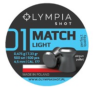 OLYMPIA - Śrut MATCH płaski LIGHT 500szt OLYMPIA - Śrut MATCH płaski LIGHT 500szt