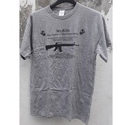 T-shirt "My Rifle  The Creed of a United States Marine" - szary