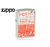 Zippo - Zapalniczka Polska, napisy, Satin Chrome