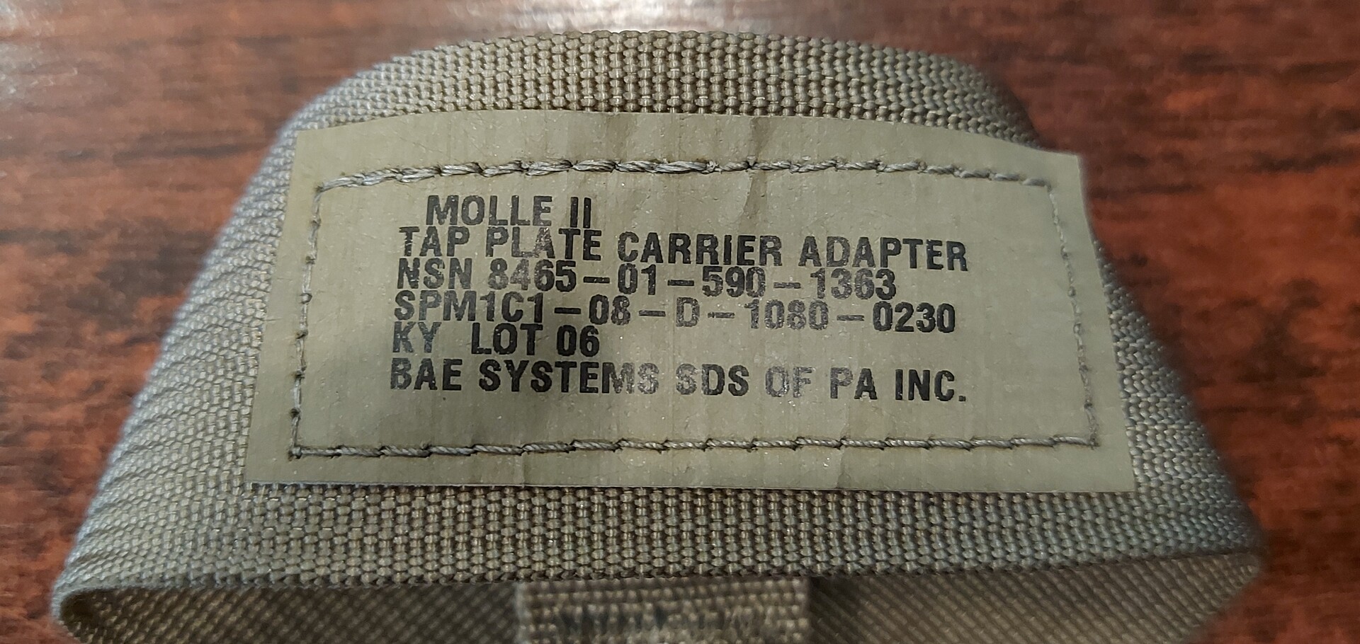 BAE SYSTEMS - Tap plate carrier adapter Molle II - Tan