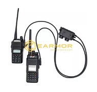 EARMOR - Przycisk PTT M56 DUALCOMM na dwa radia (wtyk Kenwood) - Czarny