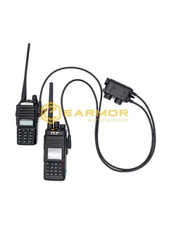 EARMOR - Przycisk PTT M56 DUALCOMM na dwa radia (wtyk Kenwood) - Czarny