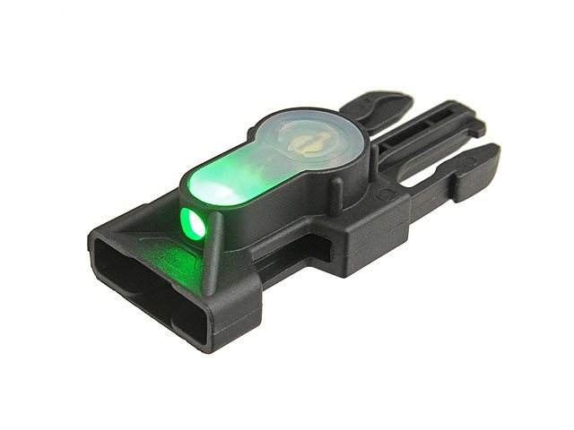 FMA - Kompaktowy marker LED z klamrą - Czarny - Zielone światło
