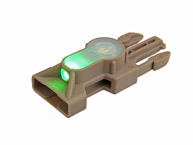 FMA - Kompaktowy marker LED z klamrą - Dark Earth - Zielone światło