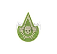 JTG- Naszywka 3D Assassin Skull Rubber Patch - Zielony