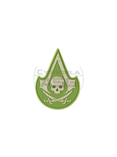 JTG- Naszywka 3D Assassin Skull Rubber Patch - Zielony