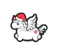 JTG - Naszywka 3D Christmas Unicorn Rubber Patch - Biało/Kolorowa 