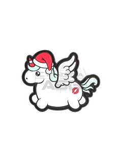 JTG - Naszywka 3D Christmas Unicorn Rubber Patch - Biało/Kolorowa 