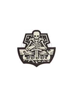 JTG - Naszywka 3D Ghost Ship Skull Rubber Patch - Świecąca 