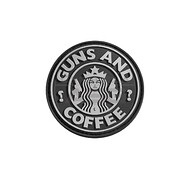 JTG - Naszywka 3D Guns and Coffee Rubber Patch - Czarno/ Szara