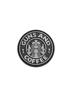 JTG - Naszywka 3D Guns and Coffee Rubber Patch - Czarno/ Szara