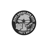 JTG - Naszywka 3D Guns Boobs and Beer Rubber Patch - Czarno/Szary