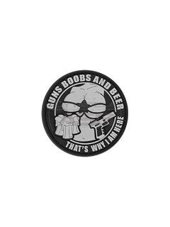 JTG - Naszywka 3D Guns Boobs and Beer Rubber Patch - Czarno/Szary