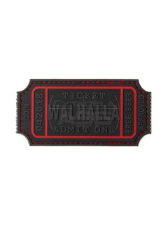 JTG- Naszywka 3D Large Walhalla Ticket Rubber Patch - Czarno/Czerwona