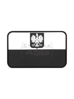 JTG - Naszywka 3D Poland Flag Rubber Patch - Czarno/Biała