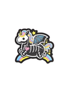 JTG - Naszywka 3D Skeleton Unicorn Rubber Patch -  Wielokolorowa 