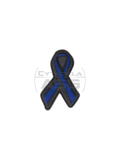 JTG- Naszywka 3D Thin Blue Line Ribbon Rubber Patch - Czarno/Niebieski