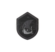 JTG - Naszywka 3D Viking Dragonboat Rubber Patch - Czarny