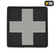 M-Tac - Naszywka Medic Cross PVC - black/grey