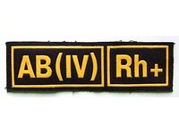 Naszywka z grupą krwi AB (IV) Rh+ - Czarna