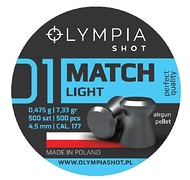 OLYMPIA - Śrut MATCH płaski LIGHT 500szt