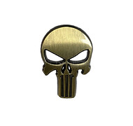 SMT - Metalowa Naklejka 3D - Czaszka Punisher - Brązowy