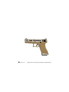 WE - Replika pistoletu Glock 18C - Gen4 GBB - Force Silver - Tan